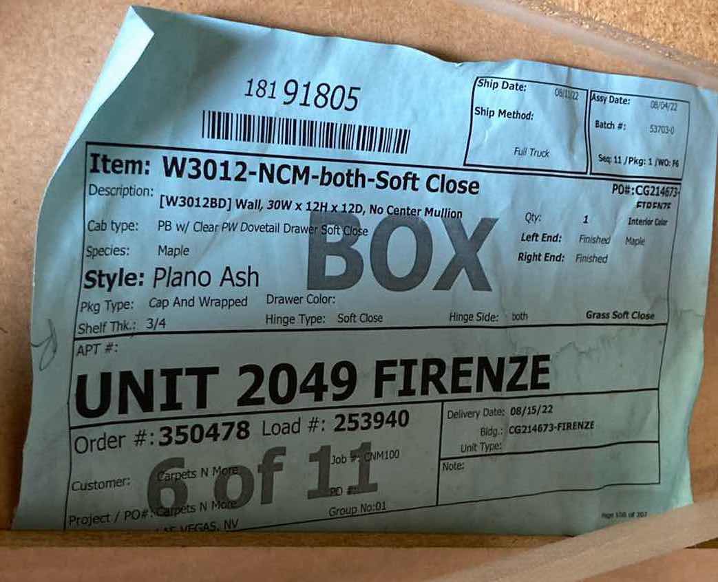 Photo 1 of LEEDO PLANO ASH 2 DOOR WALL CABINET 30” X 12” H12”