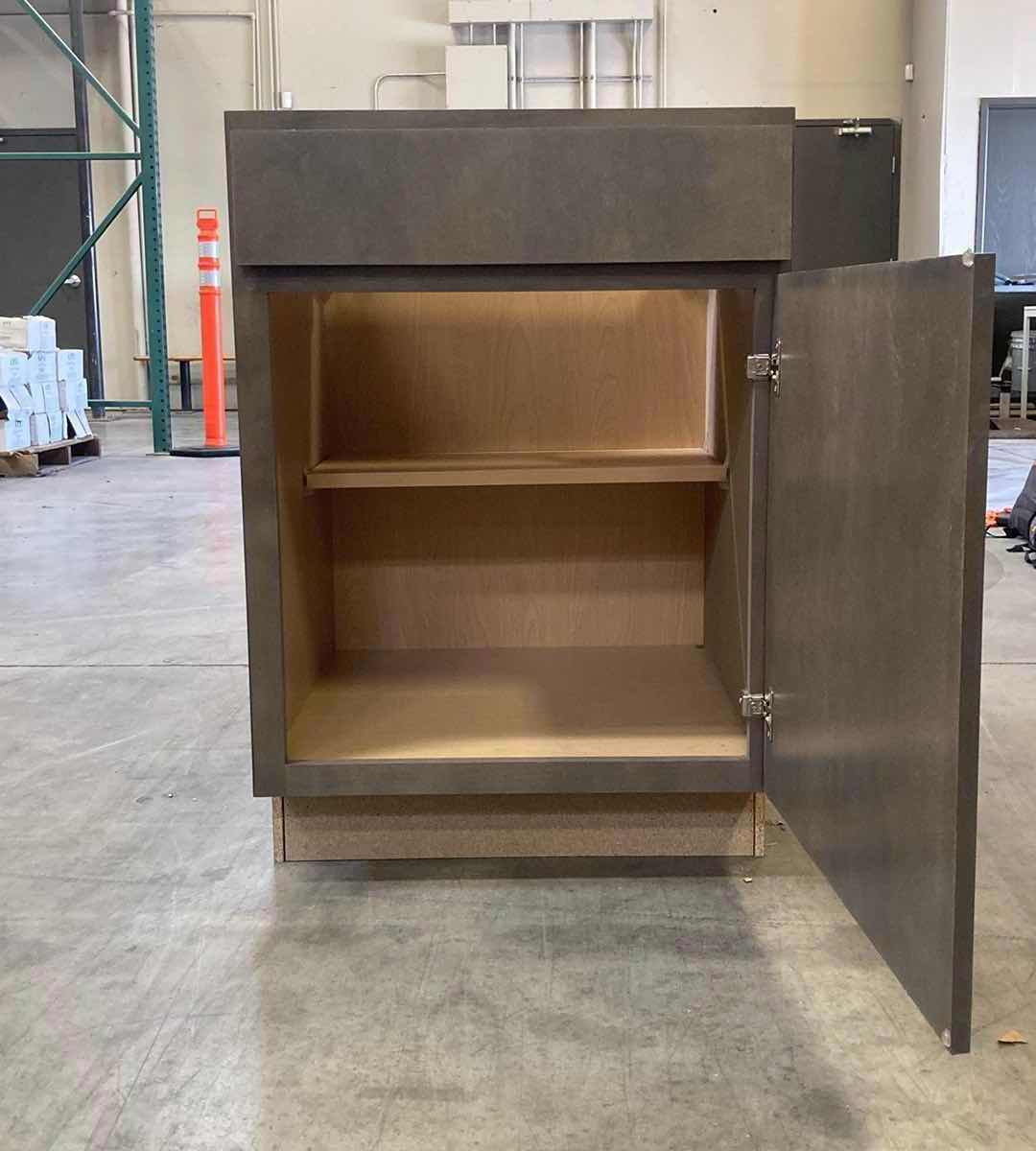 View 3 of LEEDO PLANO ASH 1 DOOR 1 DRAWER & 1 SHELF BASE CABINET 24” X 24” H34.5