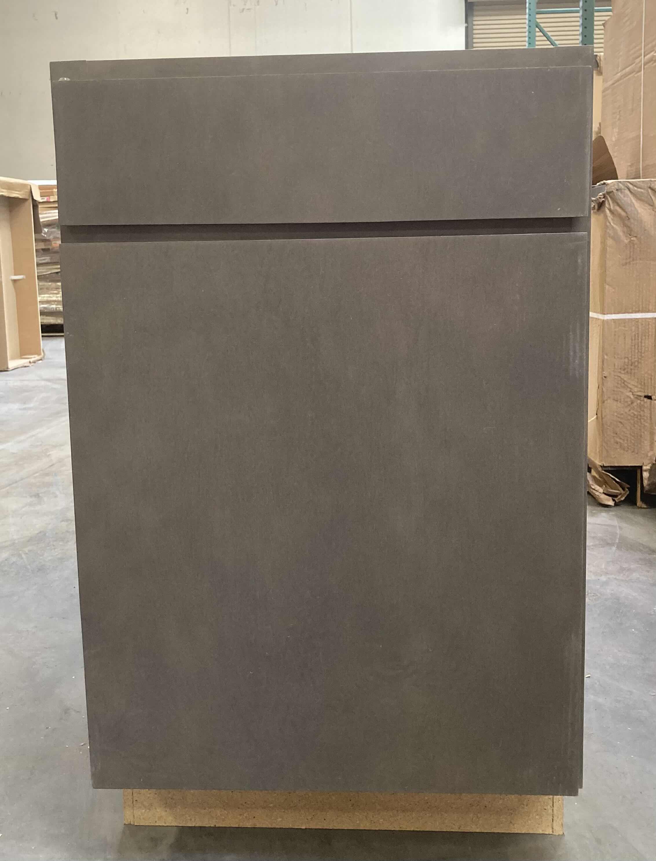 View 1 of LEEDO PLANO ASH 1 DOOR 1 DRAWER  & 1 SHELF BASE CABINET 18” X 24” H34.5