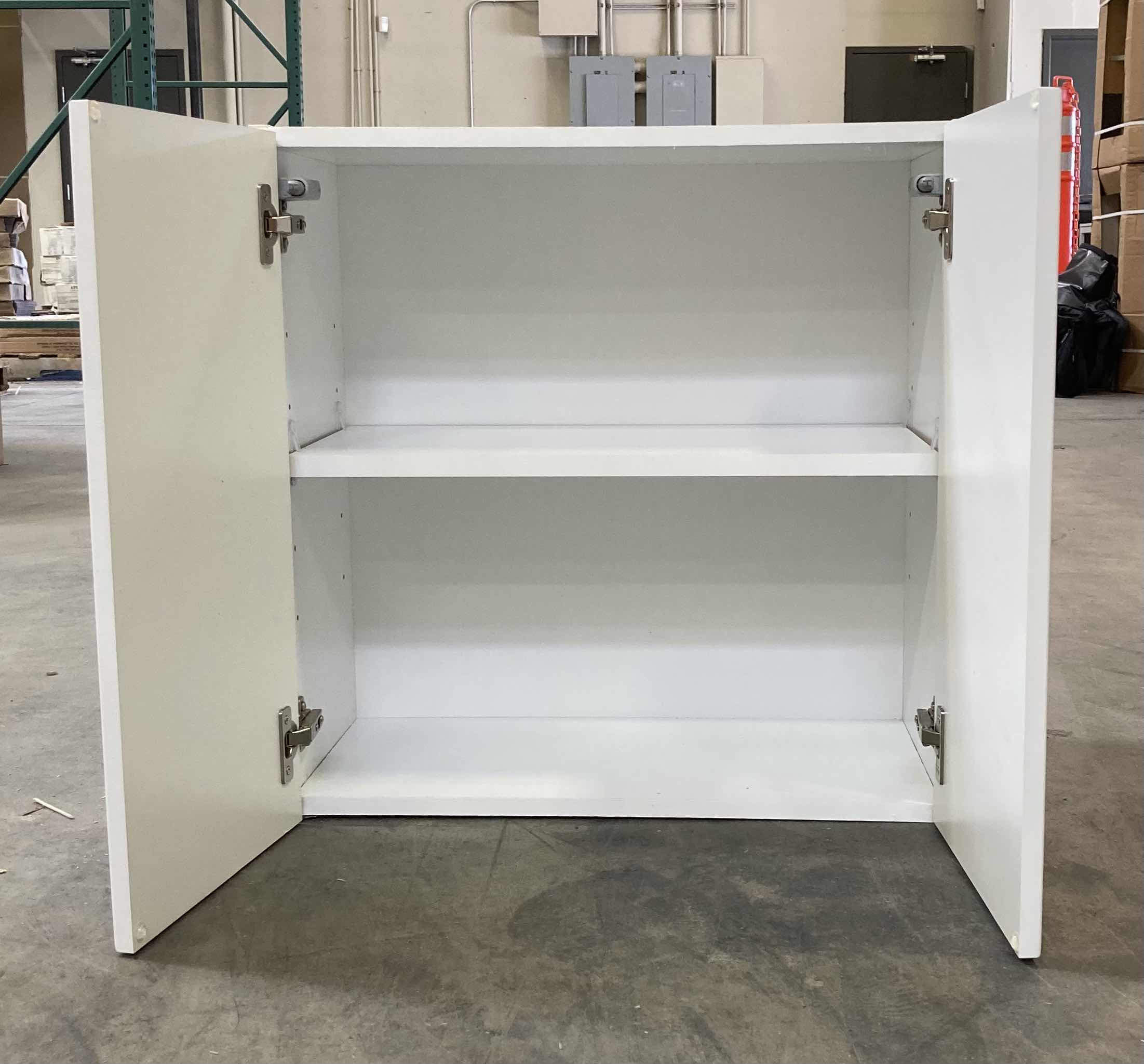 Photo 1 of LEEDO WHITE SATIN 2 DOOR 1 SHELF WALL CABINET 24” X 12” H24”