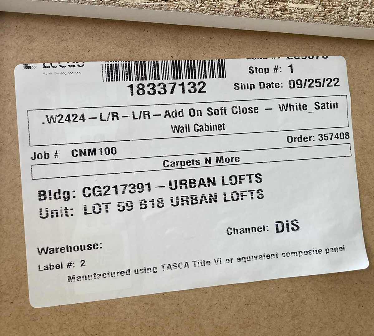 Photo 1 of LEEDO WHITE SATIN 2 DOOR 1 SHELF WALL CABINET 24” X 12” H24”