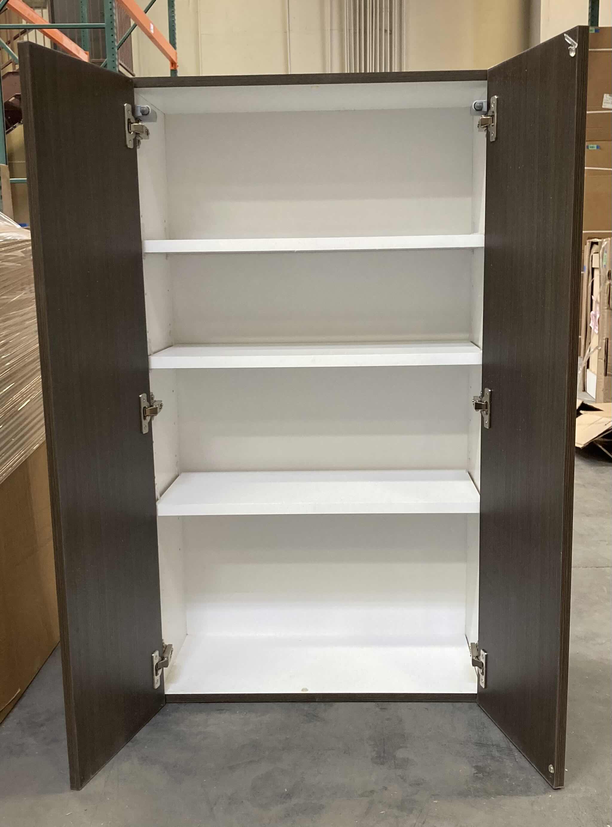 View 2 of LEEDO MIDNIGHT TEAK 2 DOOR 3 SHELF WALL CABINET 24” X 12” H42”