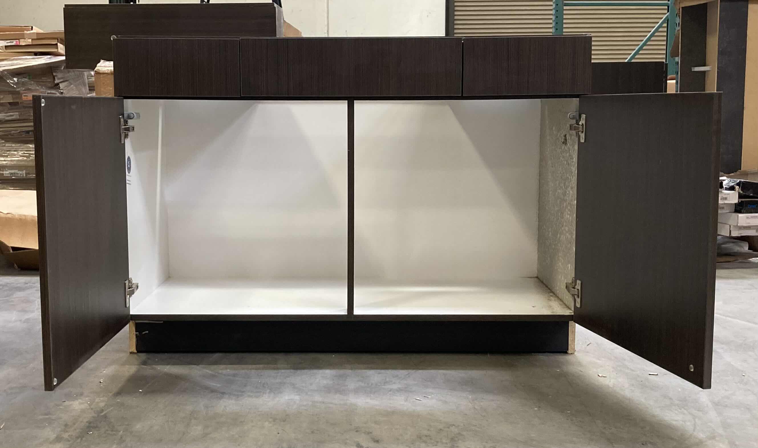 Photo 1 of LEEDO MIDNIGHT TEAK 2 DOOR 2 DRAWER VANITY SINK BASE CABINET 45” X 21” H31.5”