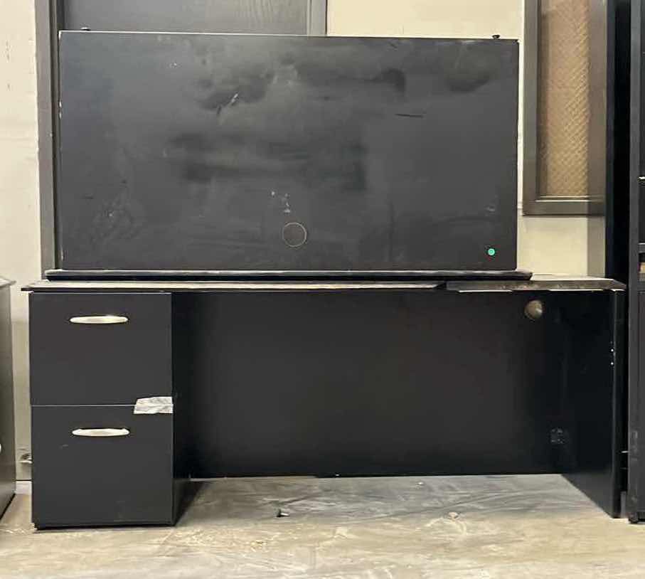 Photo 1 of BLACK OFFICE FURNITURE W BASE CABINETS (8) READ NOTES