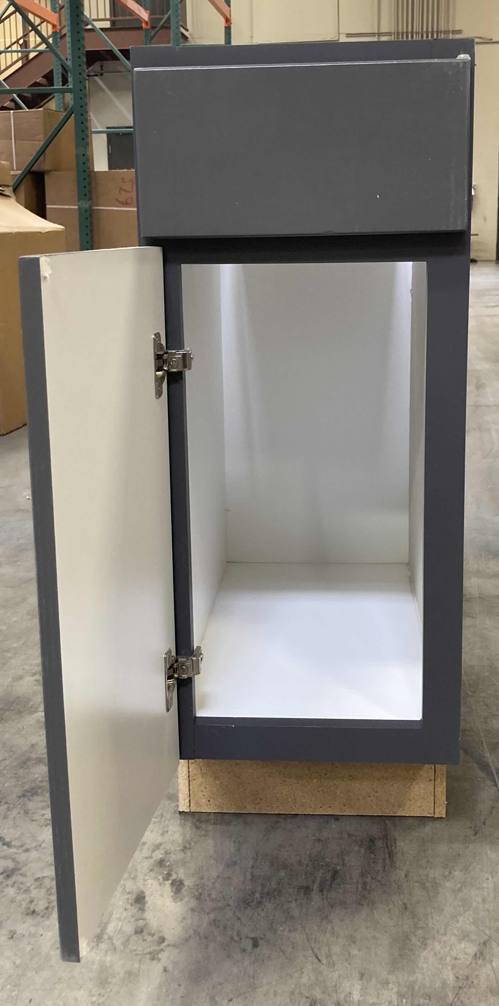 Photo 1 of LEEDO MIDWAY WHITE GRAPHITE 1 DOOR 1 DRAWER BASE CABINET 12” X 21” H31.5