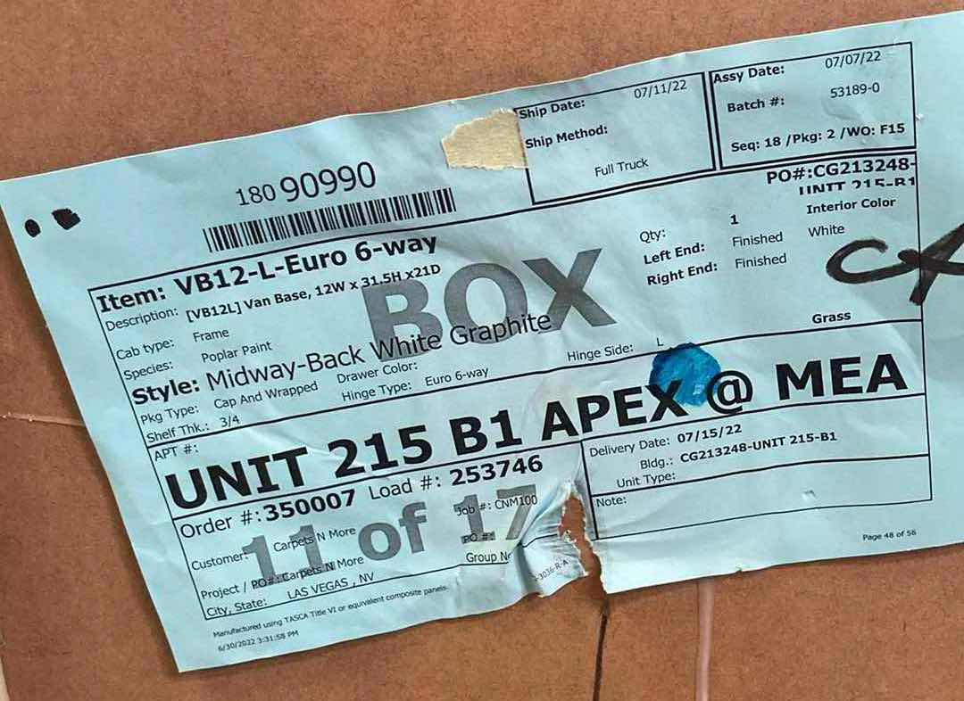 Photo 1 of LEEDO MIDWAY WHITE GRAPHITE 1 DOOR 1 DRAWER BASE CABINET 12” X 21” H31.5