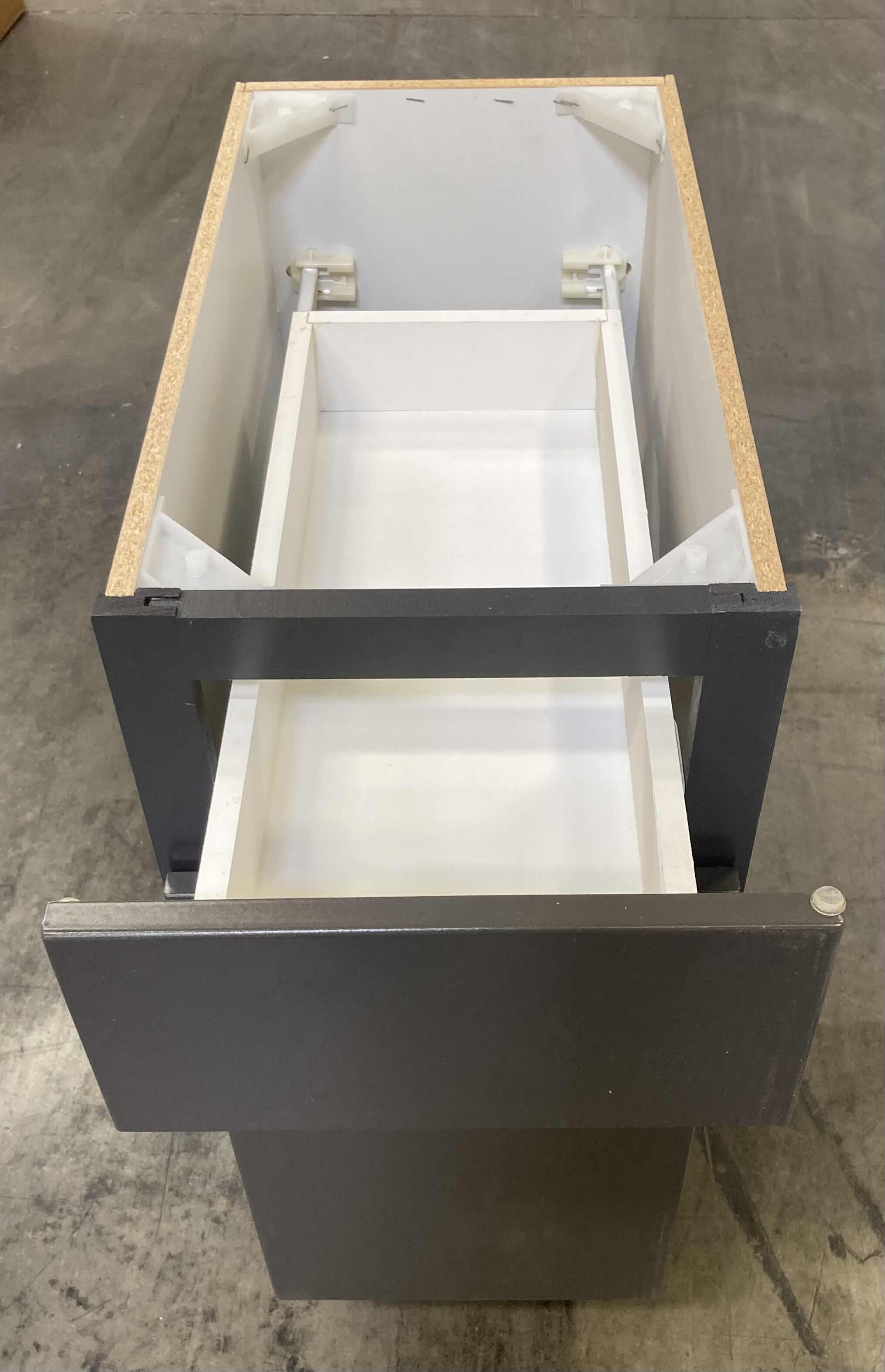 Photo 1 of LEEDO MIDWAY WHITE GRAPHITE 1 DOOR 1 DRAWER BASE CABINET 12” X 21” H31.5