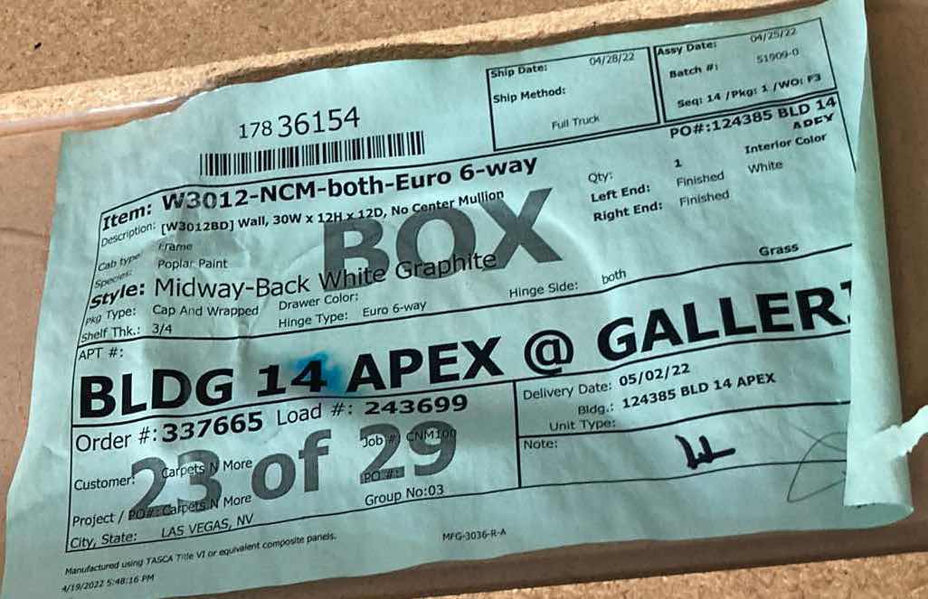 Photo 1 of LEEDO MIDWAY WHITE GRAPHITE 2 DOOR WALL CABINET 30” X 12” H12”