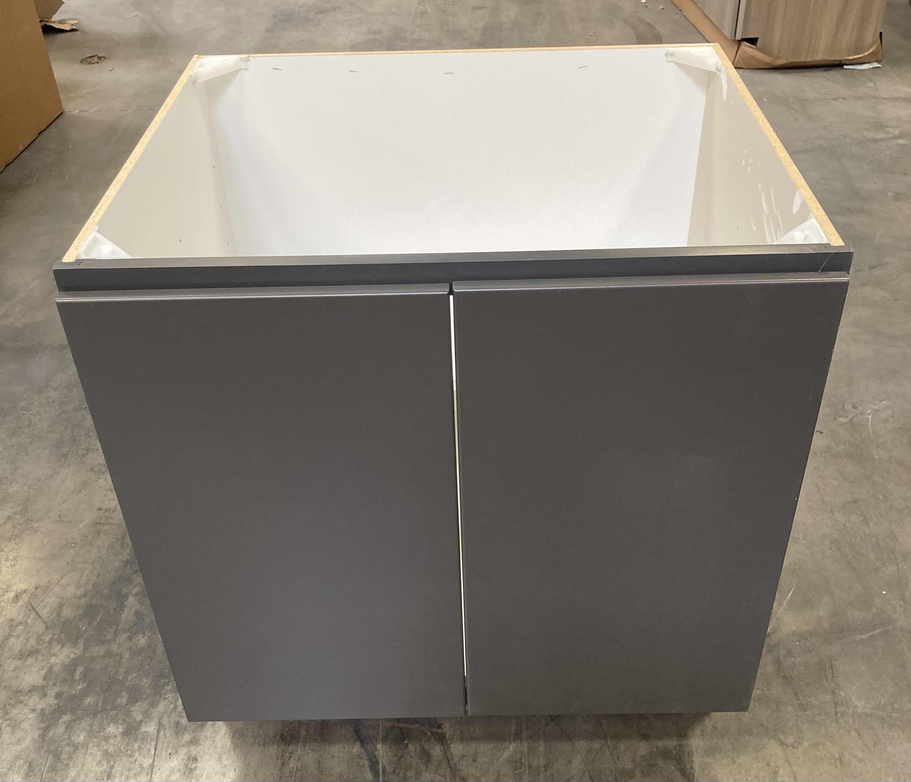 Photo 1 of LEEDO MIDWAY WHITE GRAPHITE 2 DOOR 1 SHELF BASE CABINET 30” X 24” H32.5”