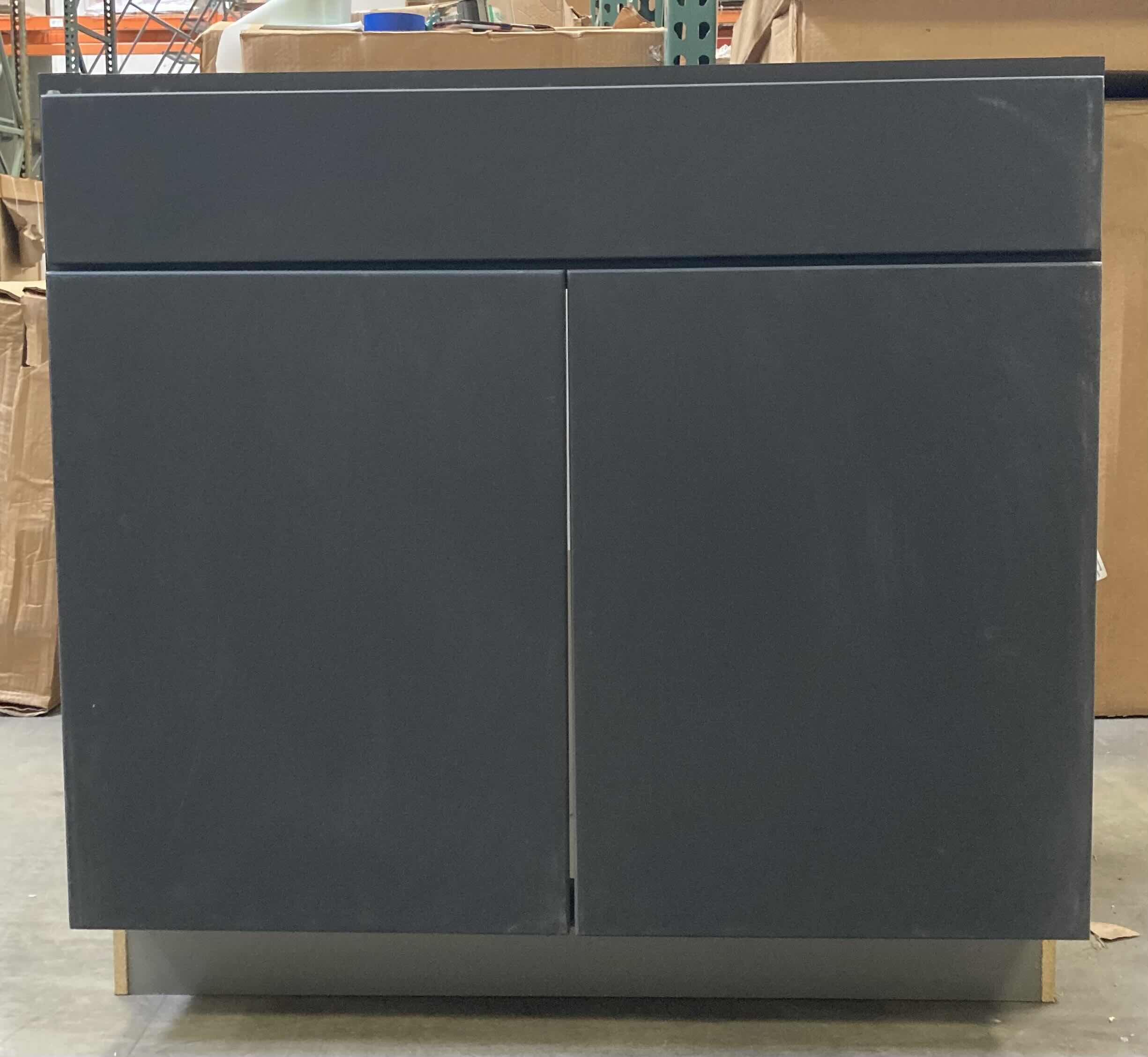 Photo 1 of LEEDO MIDWAY WHITE CHARCOAL 2 DOOR 1 DRAWER & 1 SHELF BASE CABINET 33” X 24” H34.5”