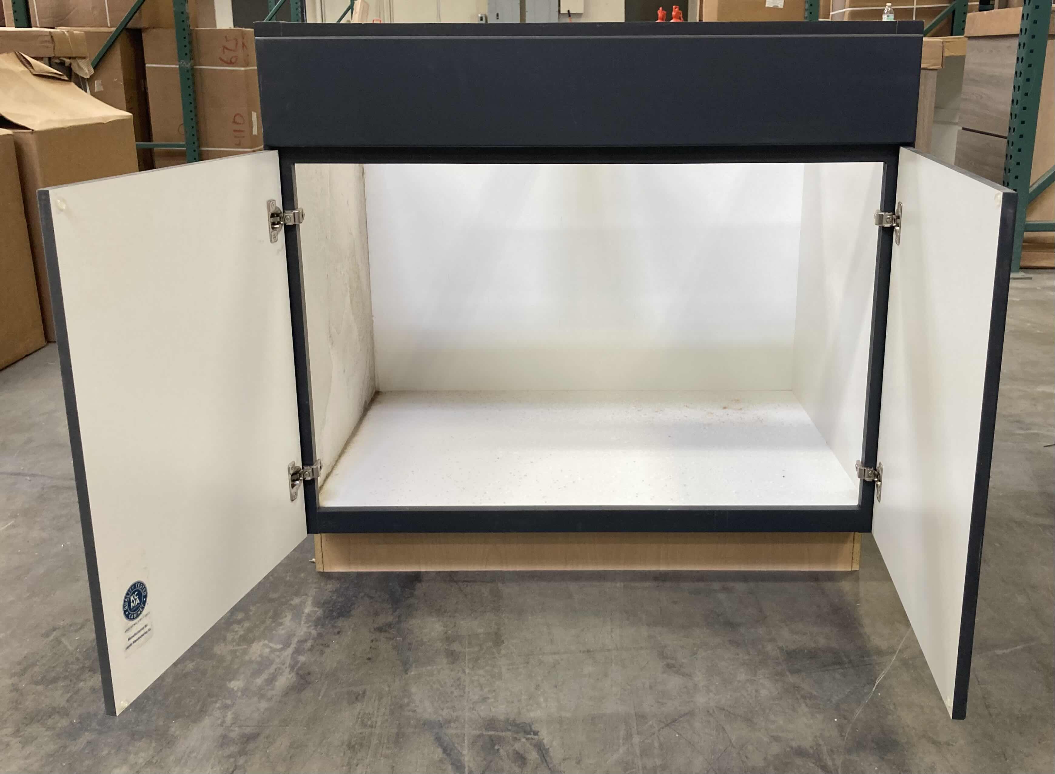 Photo 1 of LEEDO MIDWAY WHITE CHARCOAL 2 DOOR SINK BASE CABINET 36” X 24” H34.5”