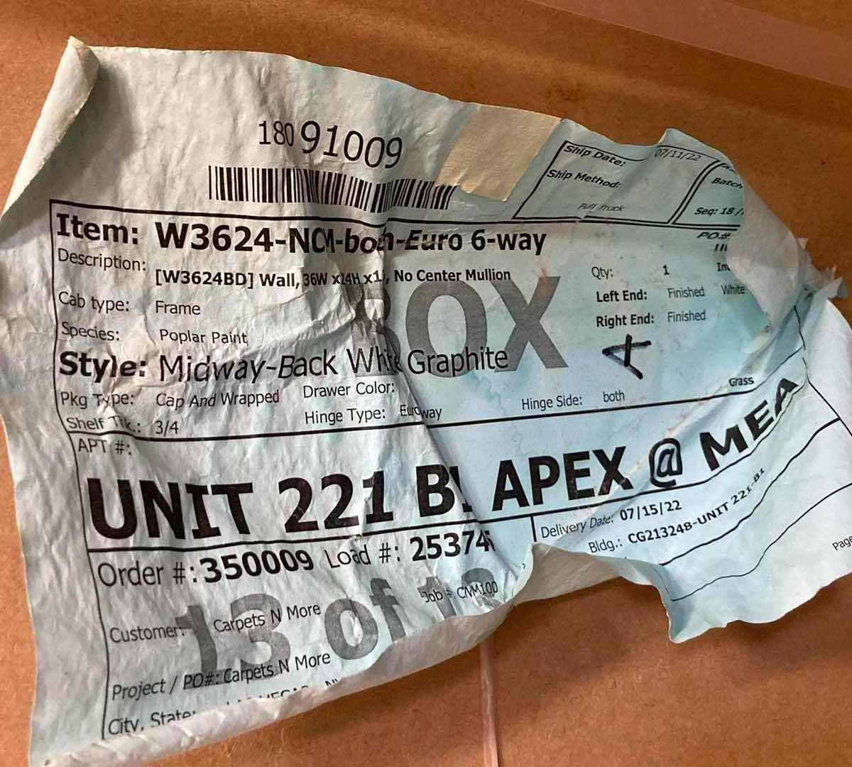 Photo 1 of LEEDO MIDWAY WHITE GRAPHITE 2 DOOR 1 SHELF WALL CABINET 36” X 12” H24”