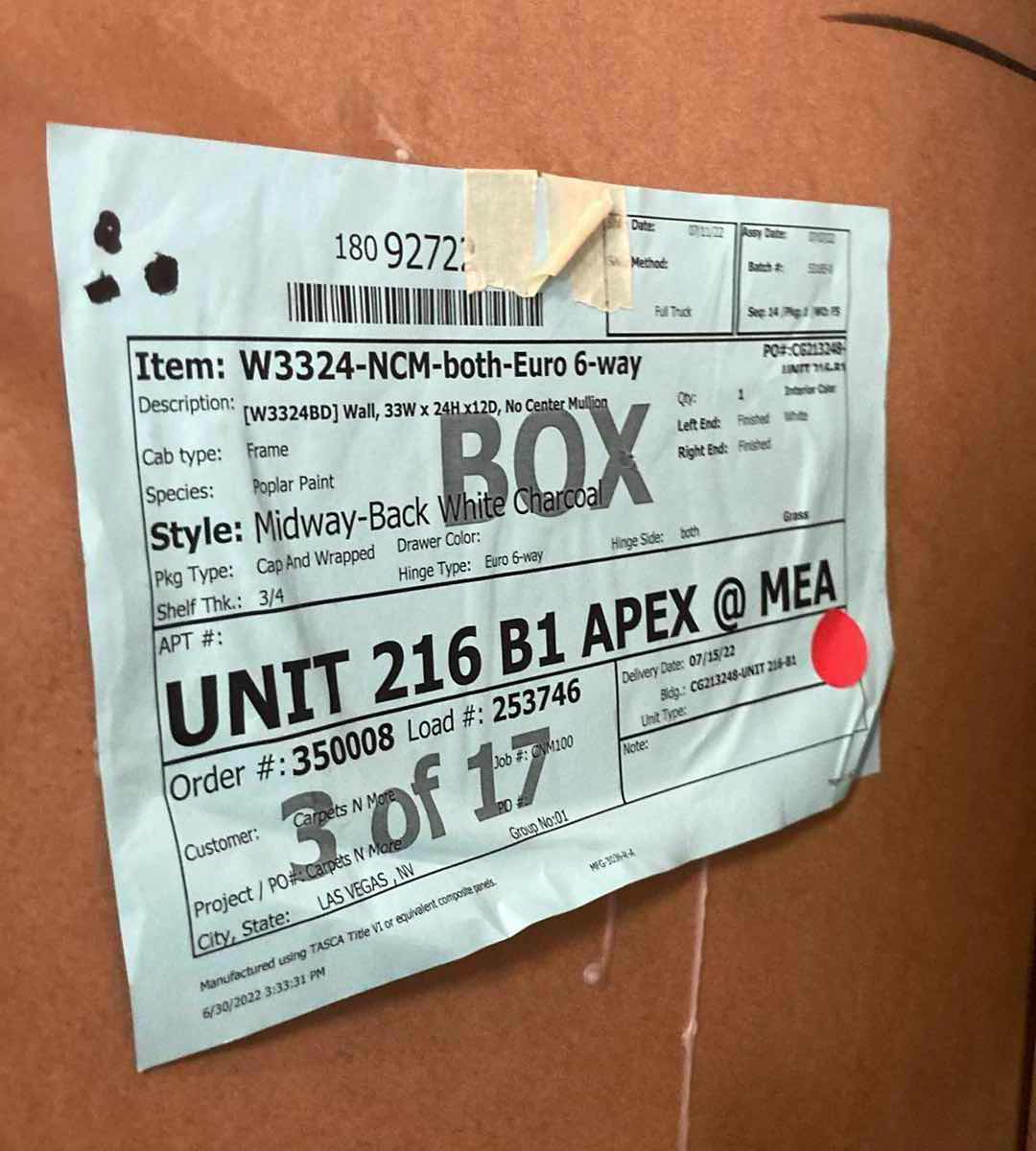 Photo 1 of LEEDO MIDWAY WHITE CHARCOAL 2 DOOR 1 SHELF WALL CABINET 33” X 12” H24”