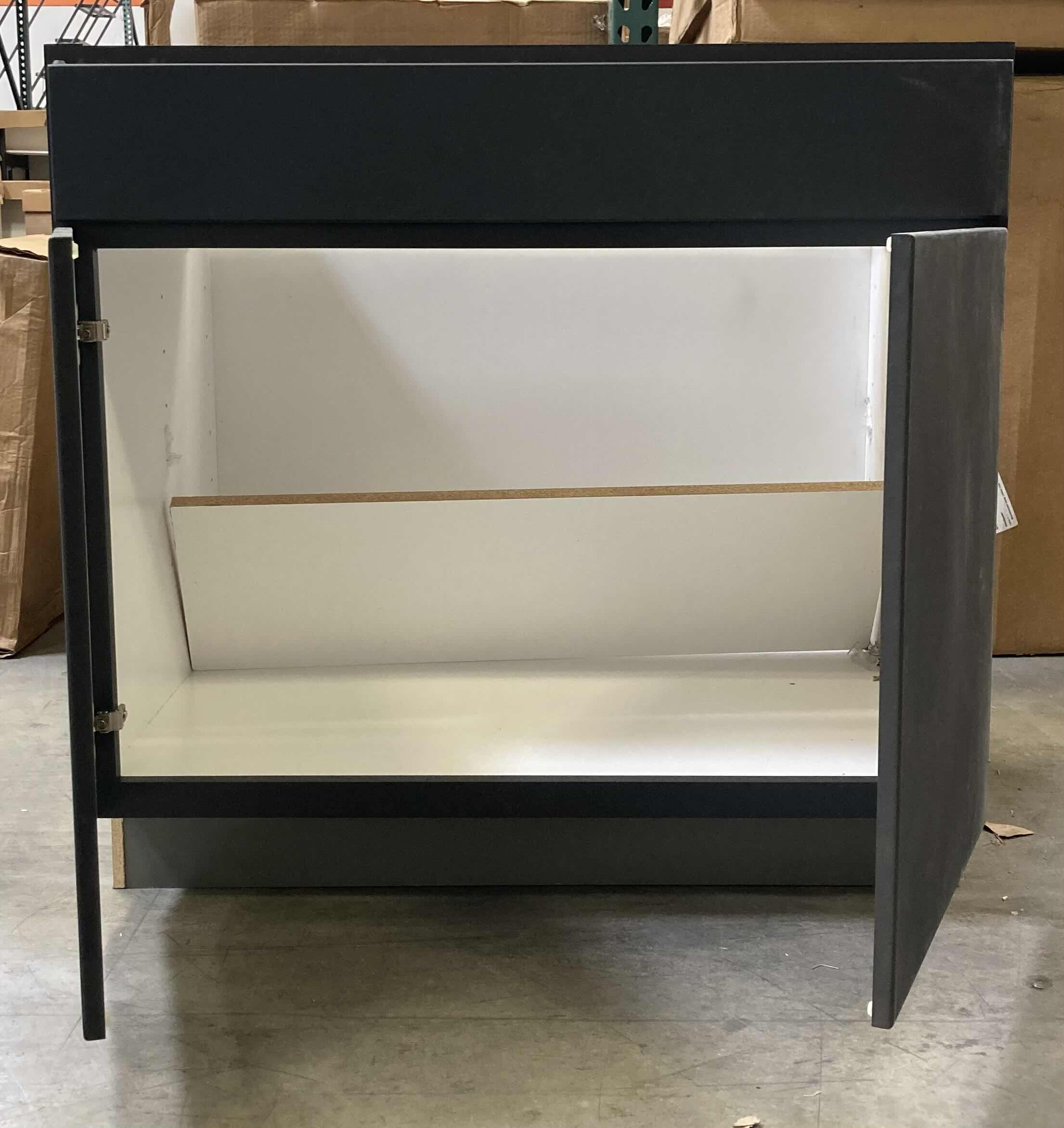 Photo 1 of LEEDO MIDWAY WHITE CHARCOAL 2 DOOR 1 DRAWER & 1 SHELF BASE CABINET 24” X 24” H34.5”