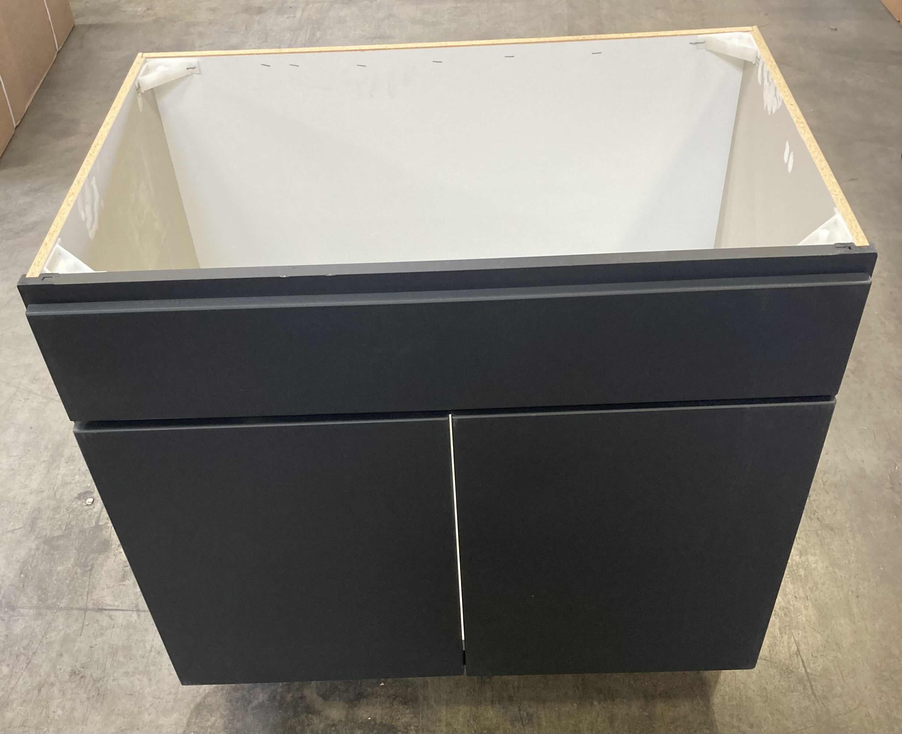 Photo 1 of LEEDO MIDWAY WHITE CHARCOAL 2 DOOR VANITY SINK BASE CABINET 33” X 21” H31”
