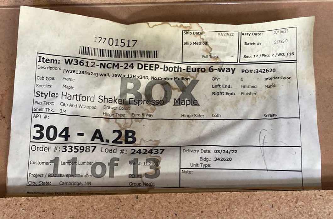 Photo 1 of LEEDO MIDWAY WHITE CHARCOAL 2 DOOR WALL SHELF 36” X 24” H12”