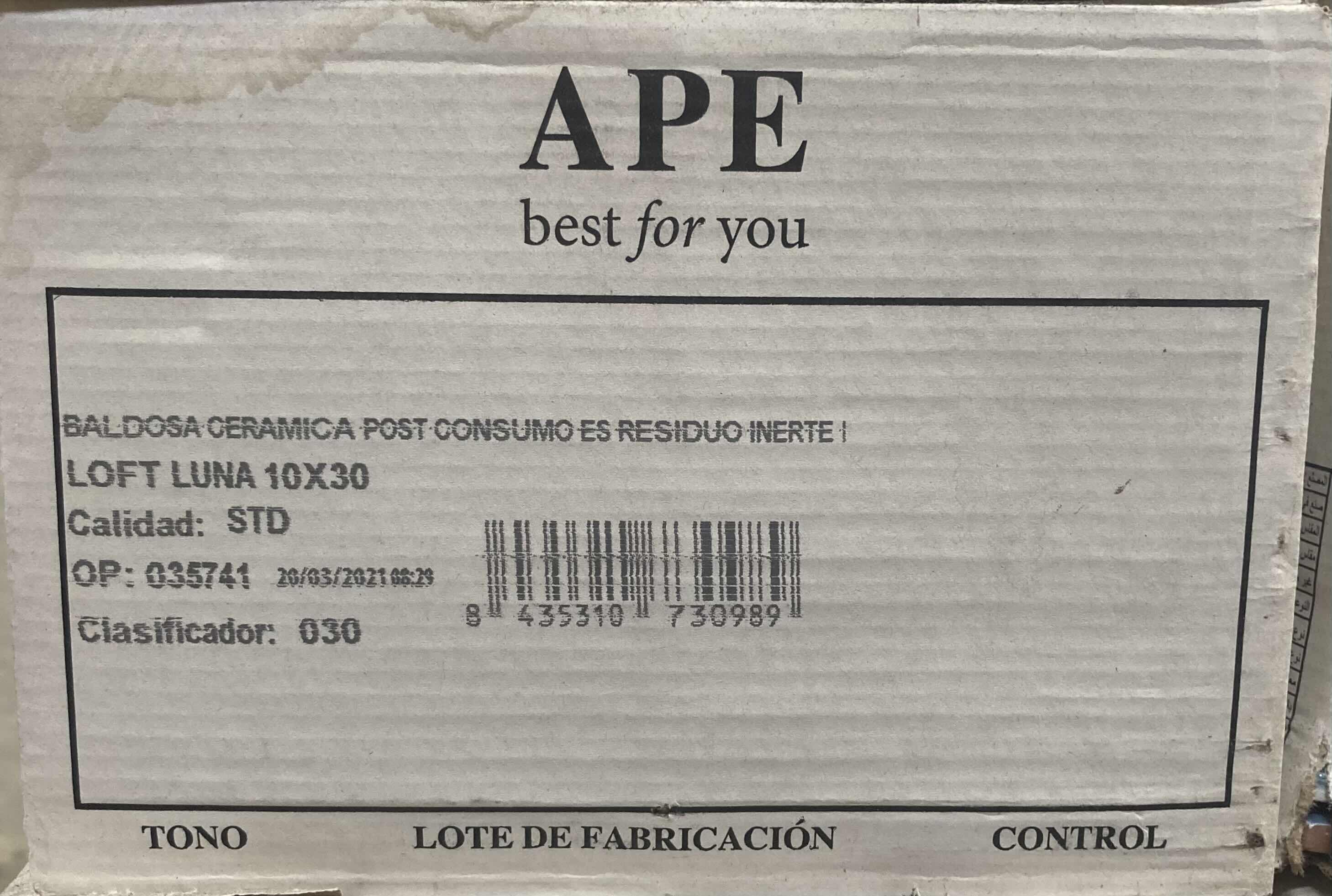 Photo 1 of APE GRUPO LOFT LUNA FINISH GLOSS CERAMIC WALL TILE 4” X 12” (10.979SQFT PER CASE/42CASES APPROX 461.118SQFT TOTAL) READ NOTES