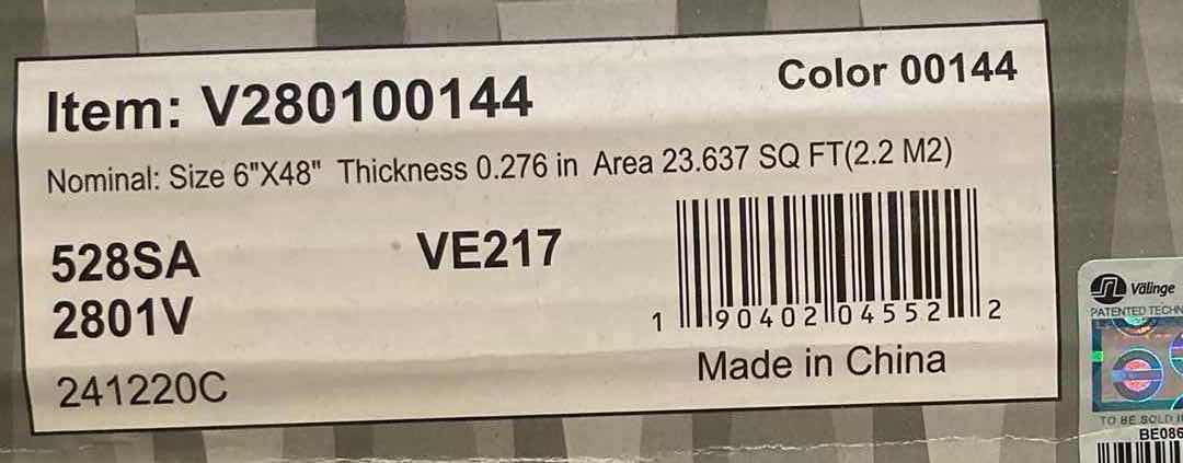 Photo 1 of SHAW PALATINO MAJESTIC WOOD FINISH GLUE DOWN VINYL PLANK FLOORING 6” X 48” (23.637SQFT PER CASE/10CASES APPROX 236.37SQFT TOTAL) READ NOTES