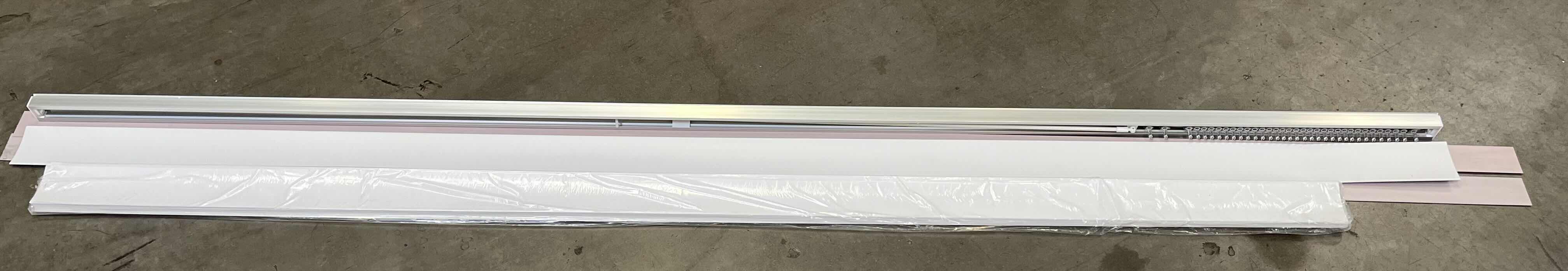 Photo 1 of A BETTER BLIND SMOOTH WHITE FINISH 2” CURVED PVC VERTICAL BLINDS W WAND SYSTEM CONTROL (SET OF 2) 106” X 96”