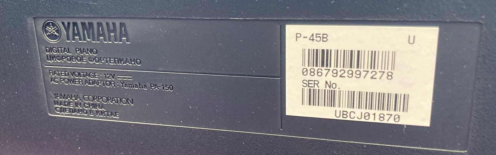 Photo 1 of YAMAHA DIGITAL PIANO MODEL P-45B W STAND