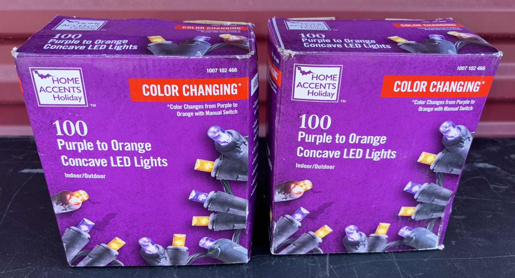Photo 1 of 2-PACK HOME ACCENTS HOLIDAY 100L PURPLE TO ORANGE CONCAVE COLOR CHANGING LED LIGHTS