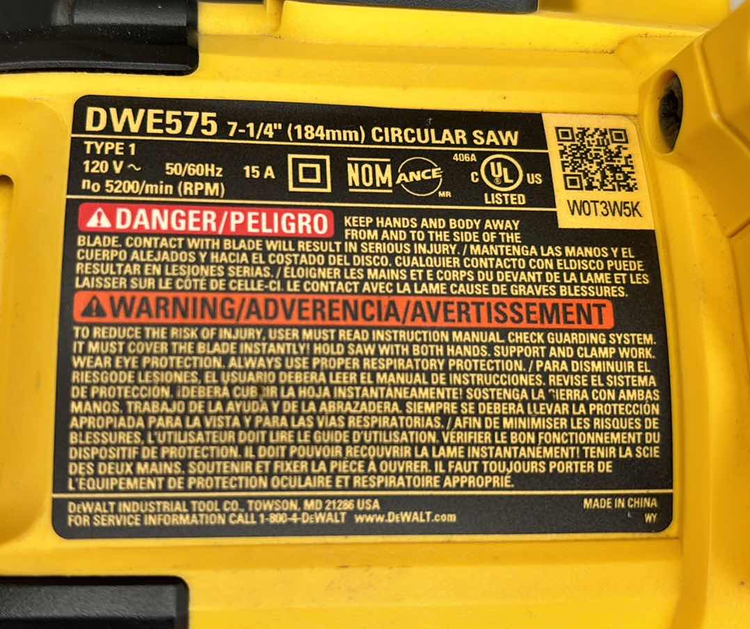 Photo 8 of DEWALT 7.25” LIGHTWEIGHT CORDED CIRCULAR SAW (DEW575)