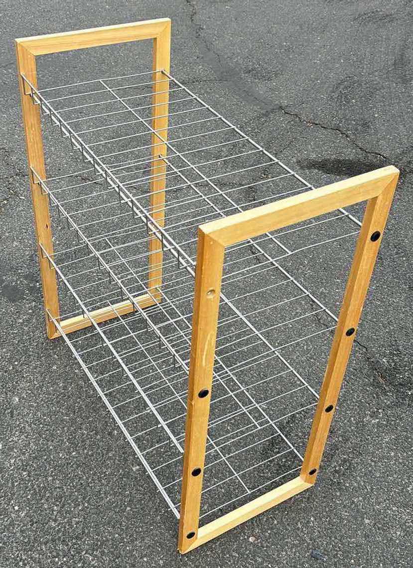 Photo 1 of 4-TIER BROWN PINE SHOE RACK