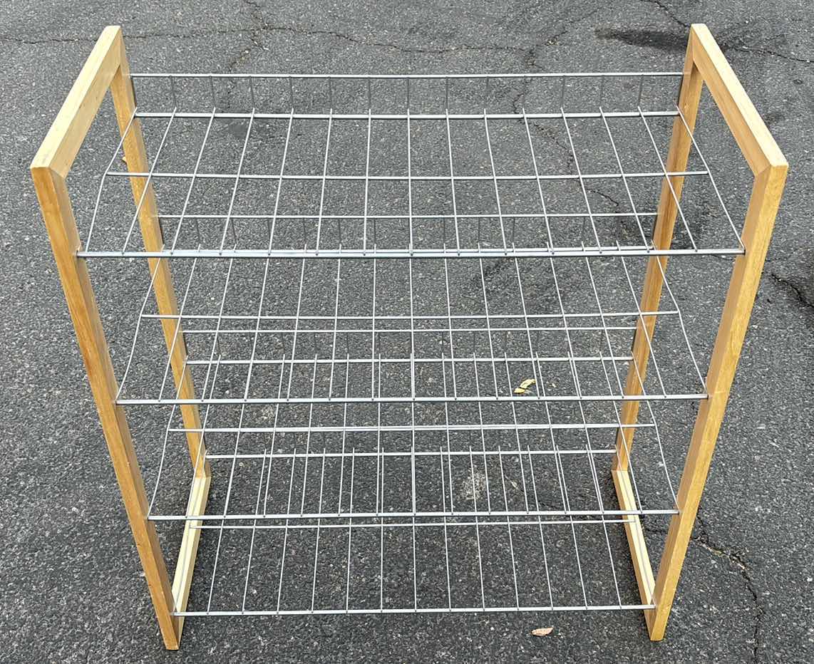 Photo 1 of 4-TIER BROWN PINE SHOE RACK