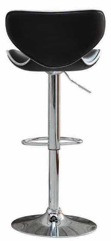 Photo 1 of MODERN UPHOLSTERY AIRLIFT ADJUSTABLE SWIVEL BARSTOOL W CHROME BASE & FOOTREST 17.75” X 21.25” H34”