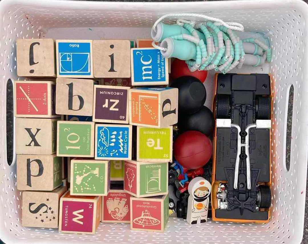 Photo 1 of CONTENTS OF BASKET- KIDS TOYS & PUZZLES