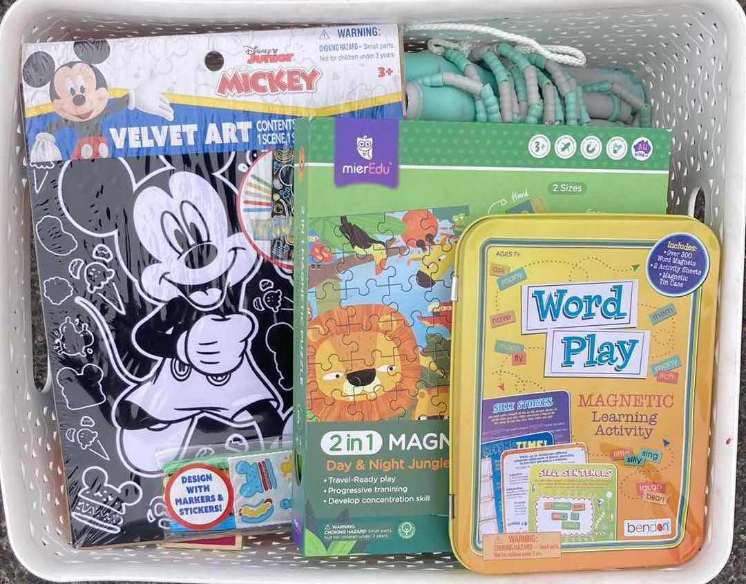 Photo 1 of CONTENTS OF BASKET- KIDS TOYS & PUZZLES