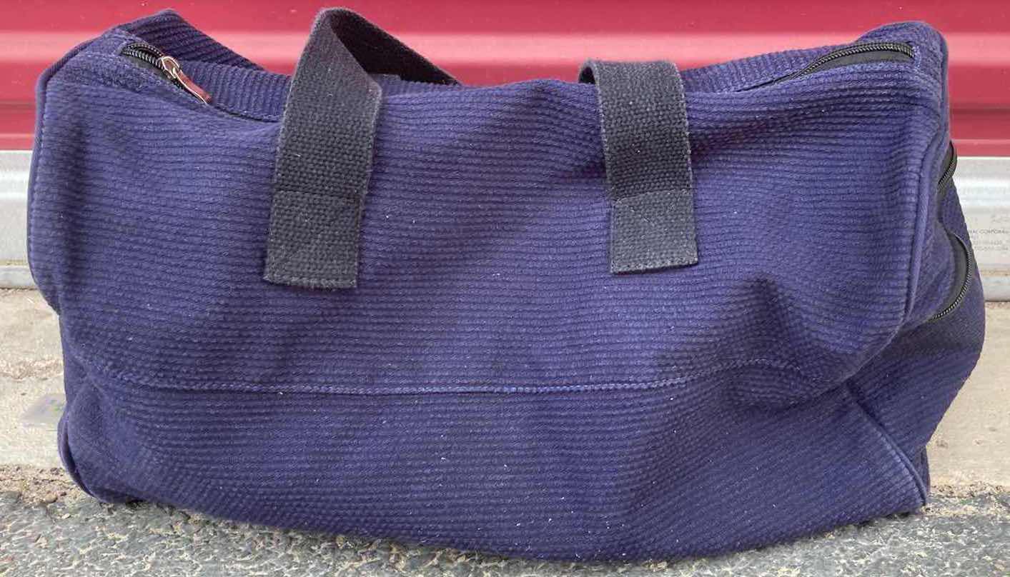Photo 1 of VOUK LIMITED EDITION BLUE DUFFLE BAG 17” X 9.5" H10”
