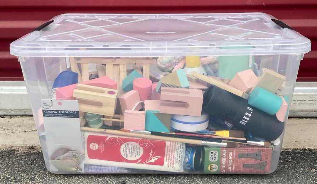 Photo 1 of CONTENTS OF TOTE- CRAFTING ACCESSORIES (STORAGE TOTE INCLUDED)