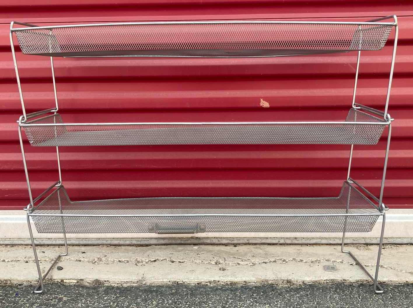 Photo 1 of METAL MESH 3-TEIR SHELF 25.5” X 9.5” H22.5”