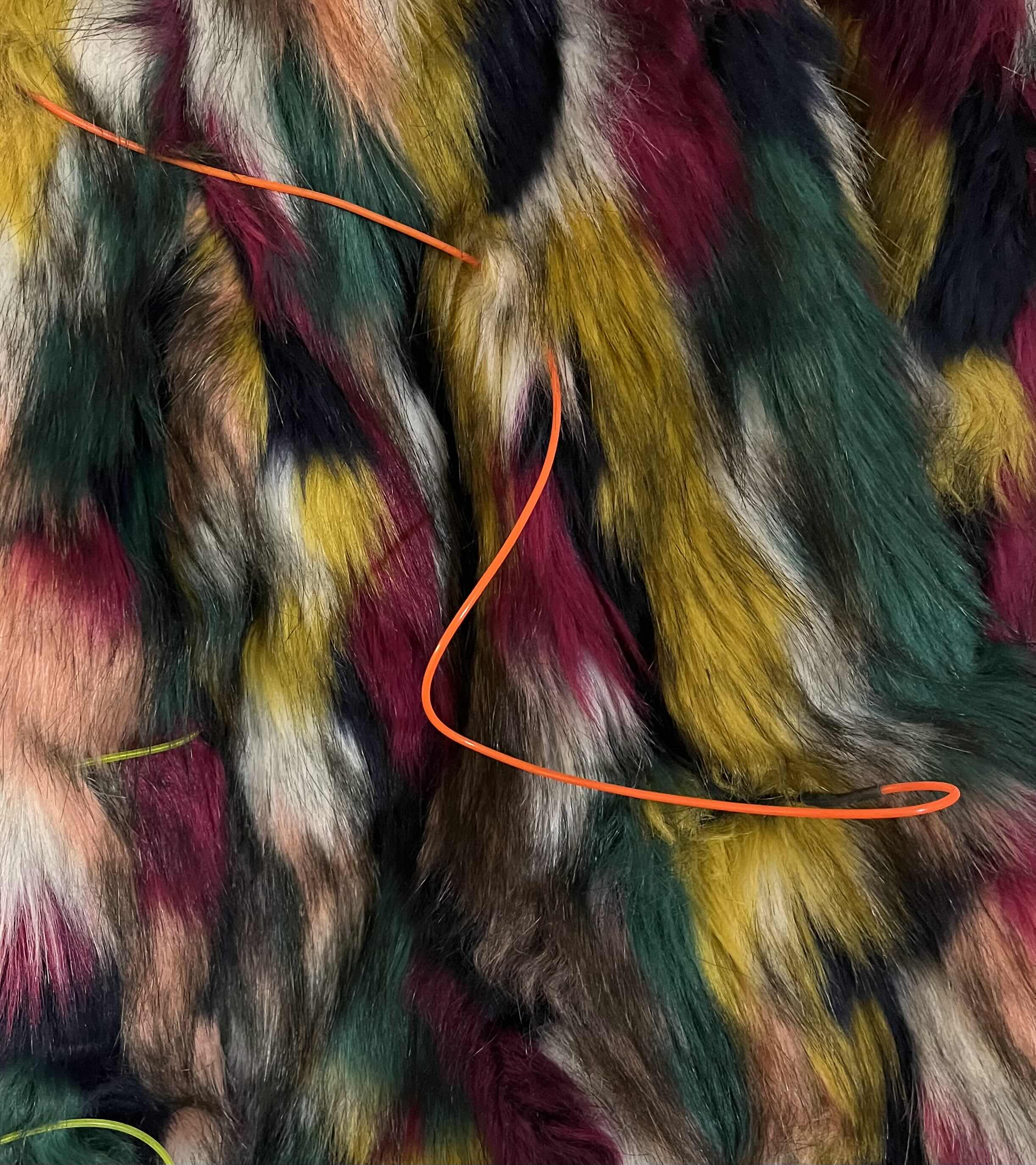 Photo 1 of FASHIONABLE RAVE SPRAY PAINT RAINBOW FUR COAT W LED STRING LIGHTS WOMENS SM/MED