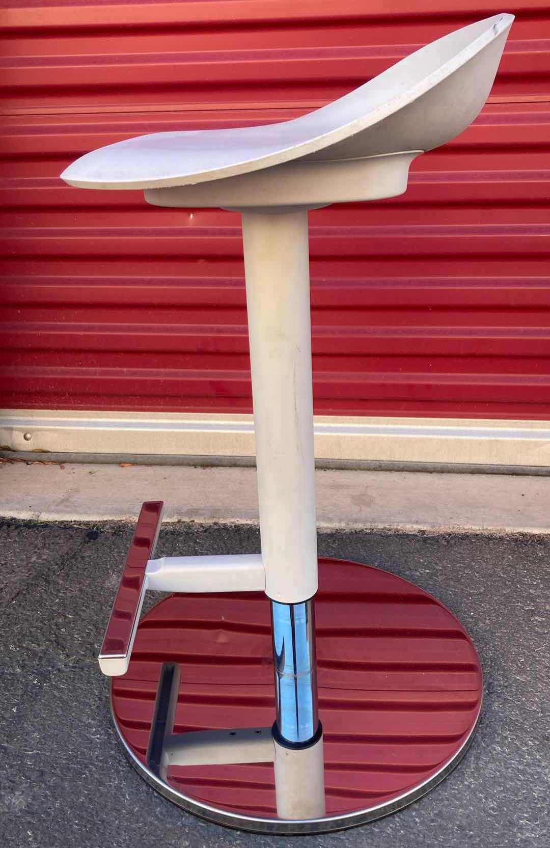 Photo 1 of IKEA JANINGE WHITE BAR STOOL 15” X 12” H22-33”