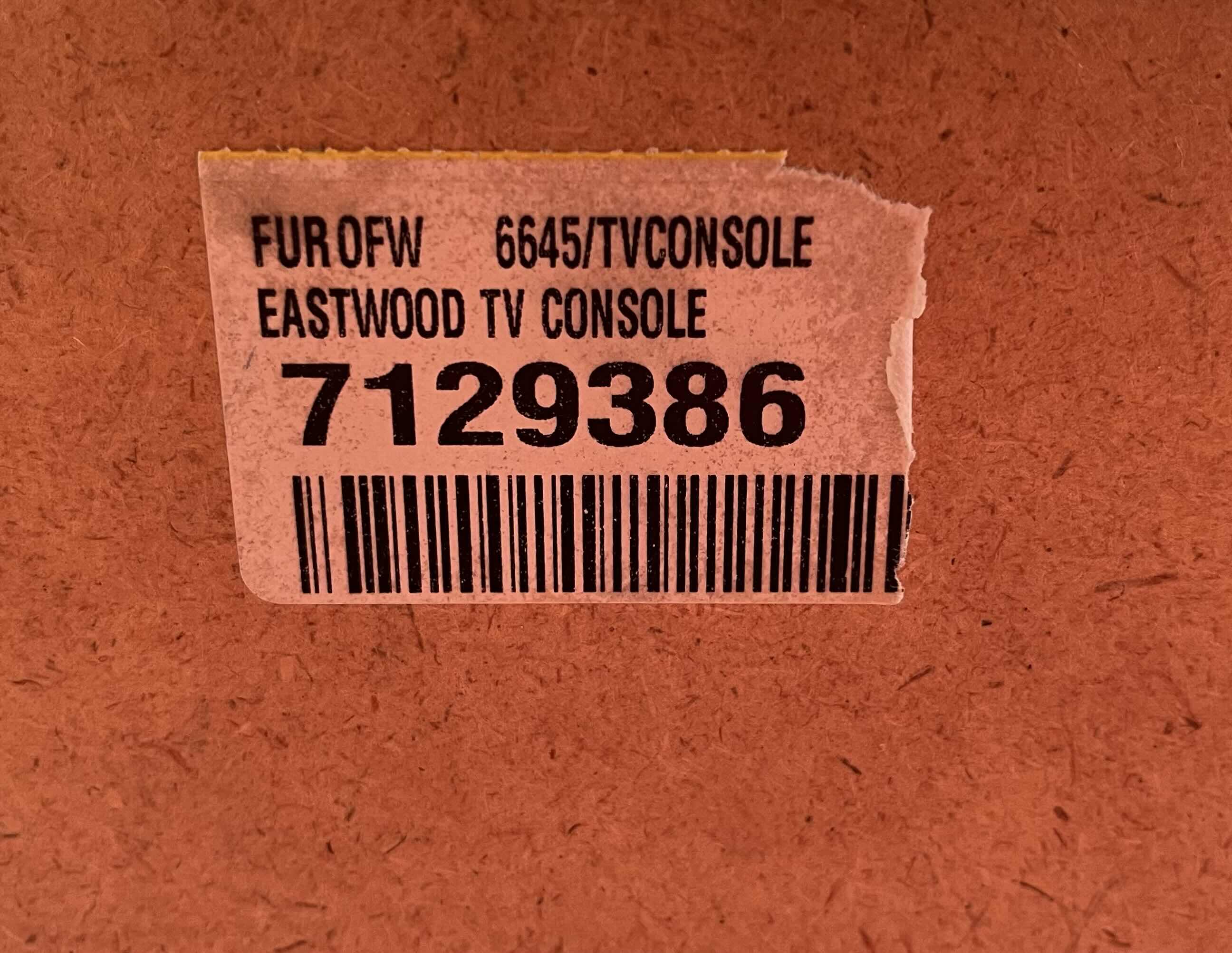 Photo 1 of EASTWOOD FURNITURE WOOD FINISH TV CONSOLE STAND 46” X 21” H26.5”