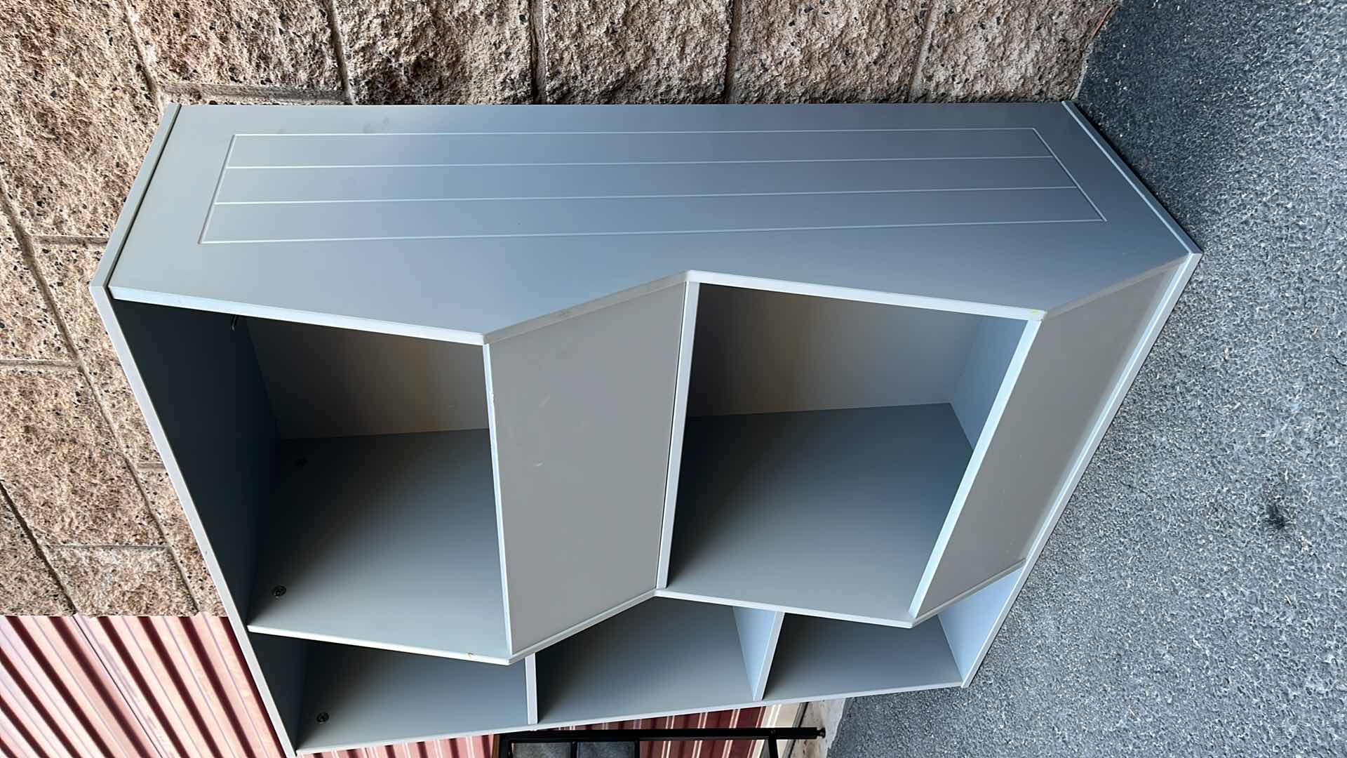 Photo 1 of SOURCING SOLUTIONS GRAY FINISH SIDE BY SIDE STORAGE SHELF UNIT 30.25” X 14” H37”