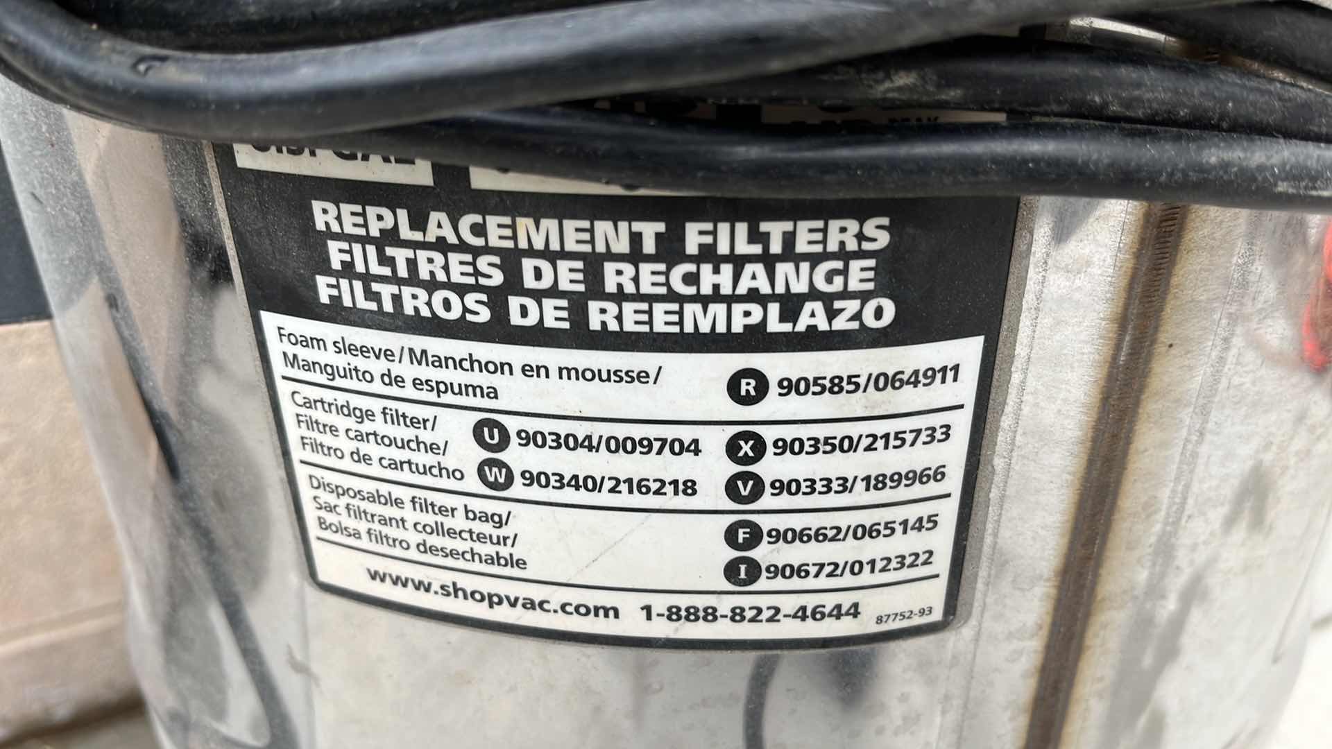 Photo 1 of SHOPVAC STAINLESS STEEL WET/DRY VACUUM 12GAL MODEL SL14-600C