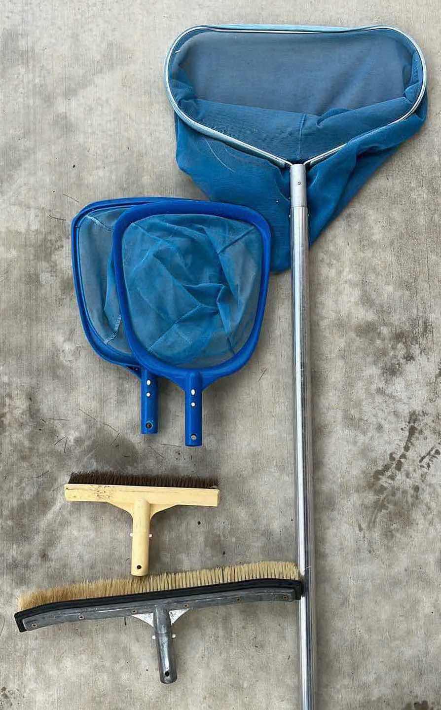 Photo 1 of POOL CLEANING ALUMINUM POLE W CLEANING ATTACHMENTS (5)