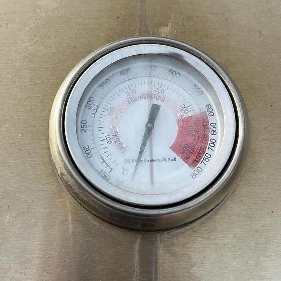 Photo 1 of KITCHEN AID STAINLESS STEEL PROPANE GRILL BBQ W SIDE BURNERS & UTENSILS MODEL 720-0990C