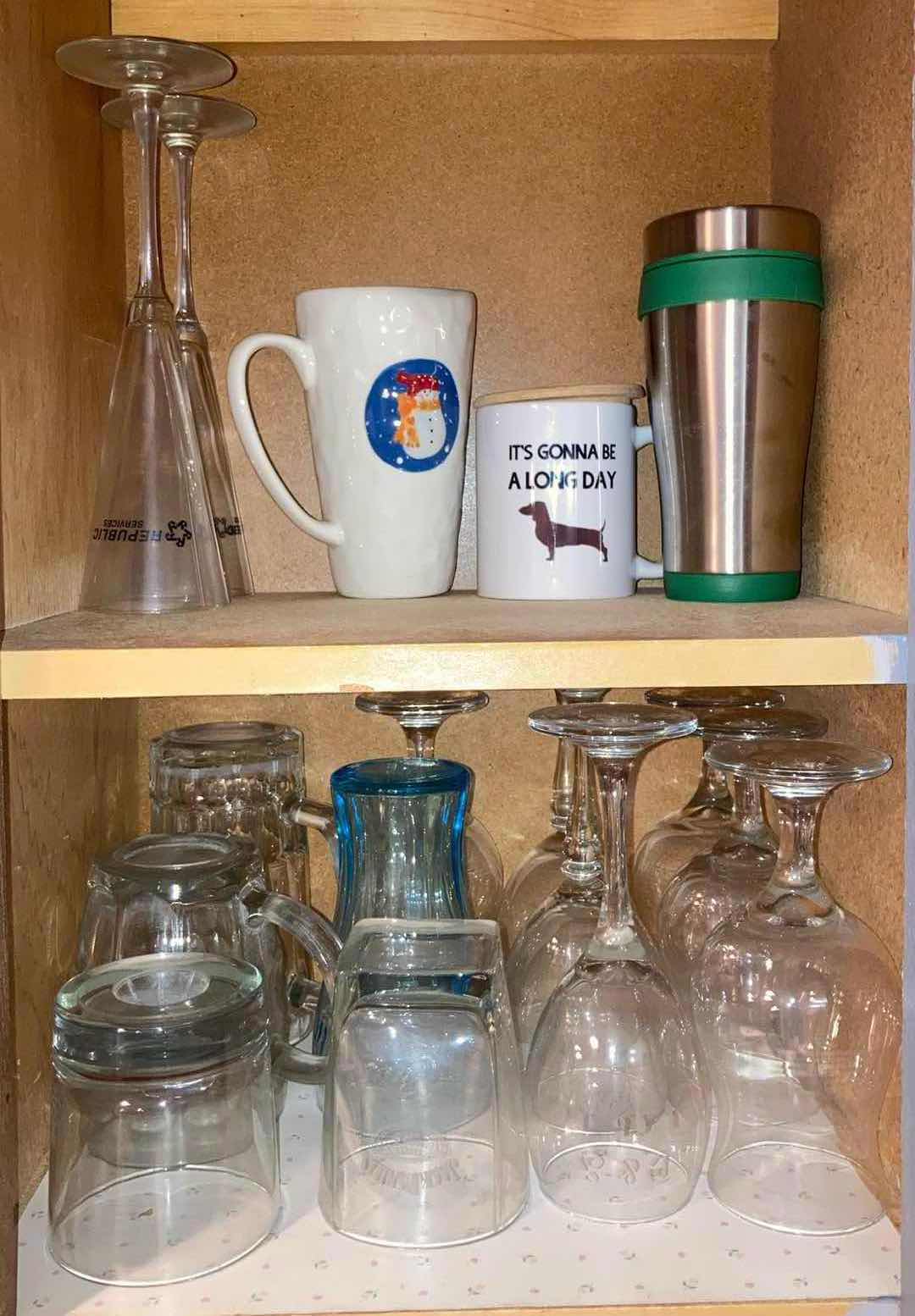 Photo 1 of CONTENTS OF CABINET- GLASS WATER CUPS, WHISKEY CUPS & WINE GLASSES