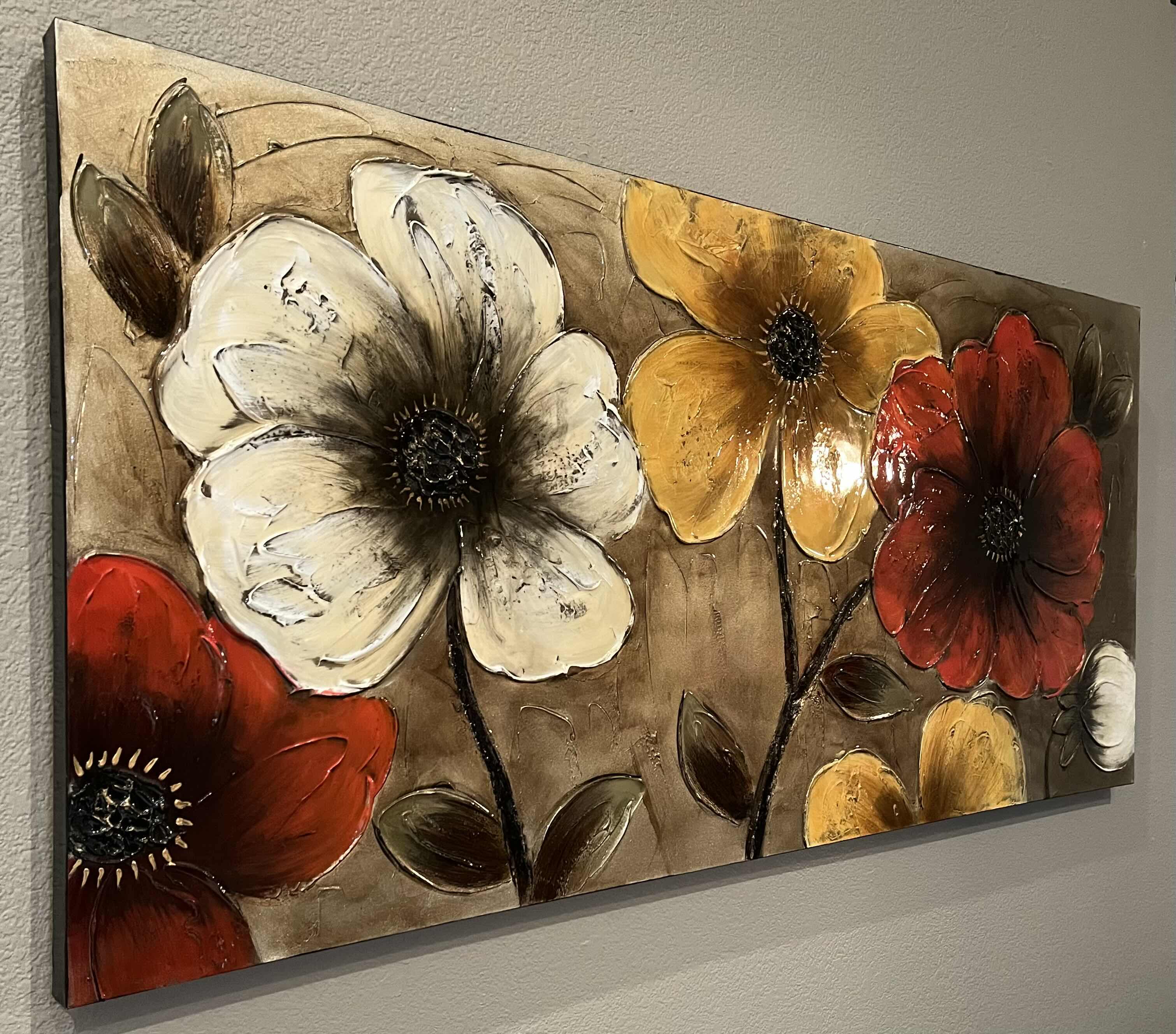 Photo 1 of BED BATH & BEYOND ART FLORAL VINYL CANVAS ARTWORK 59” X 27.6”