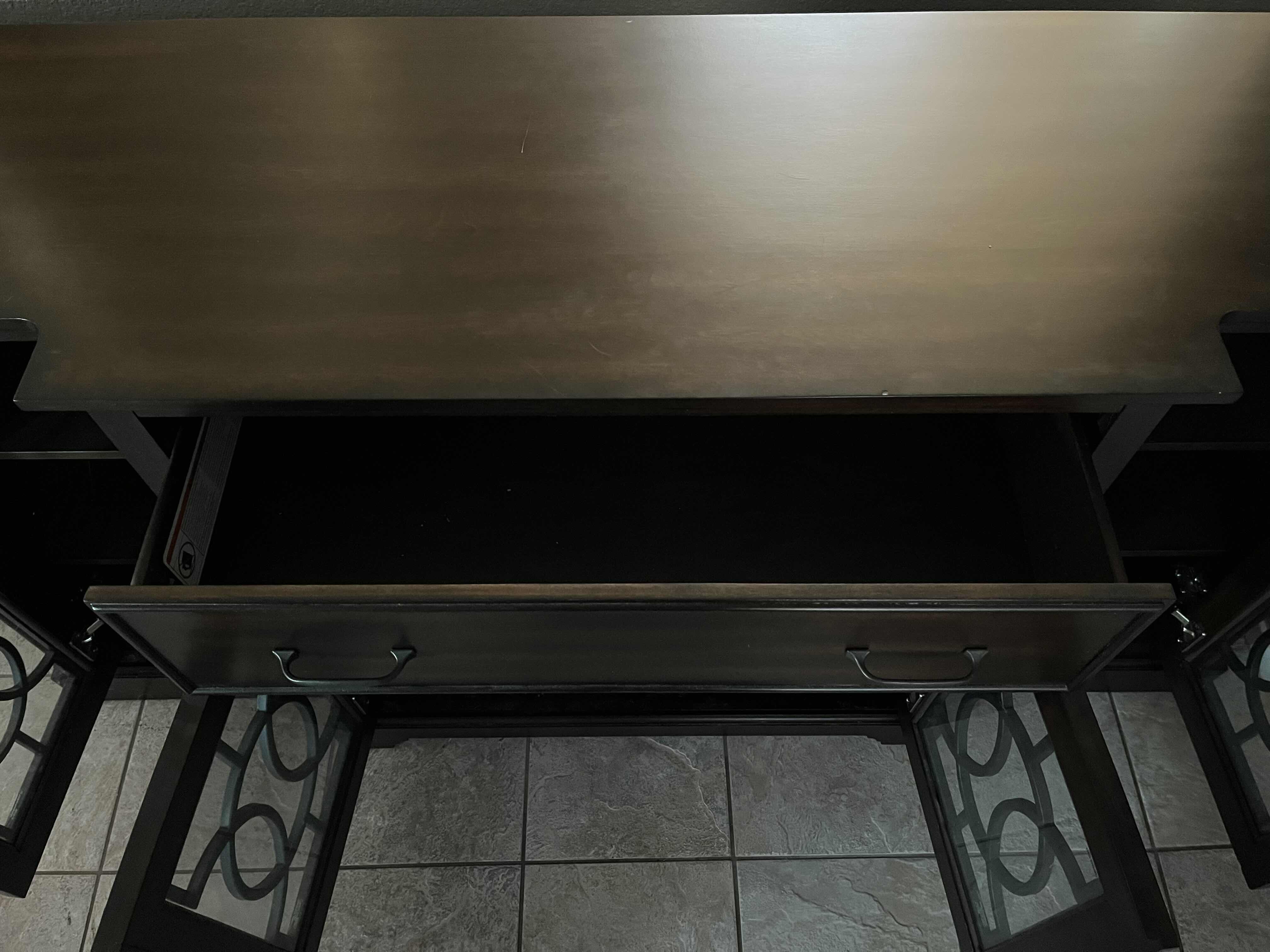 Photo 1 of BAYSIDE FURNISHINGS ASHCROFT DARK MAHOGANY FINISH TV CONSOLE MODEL ASH72YC 72” X 20” H36.5”