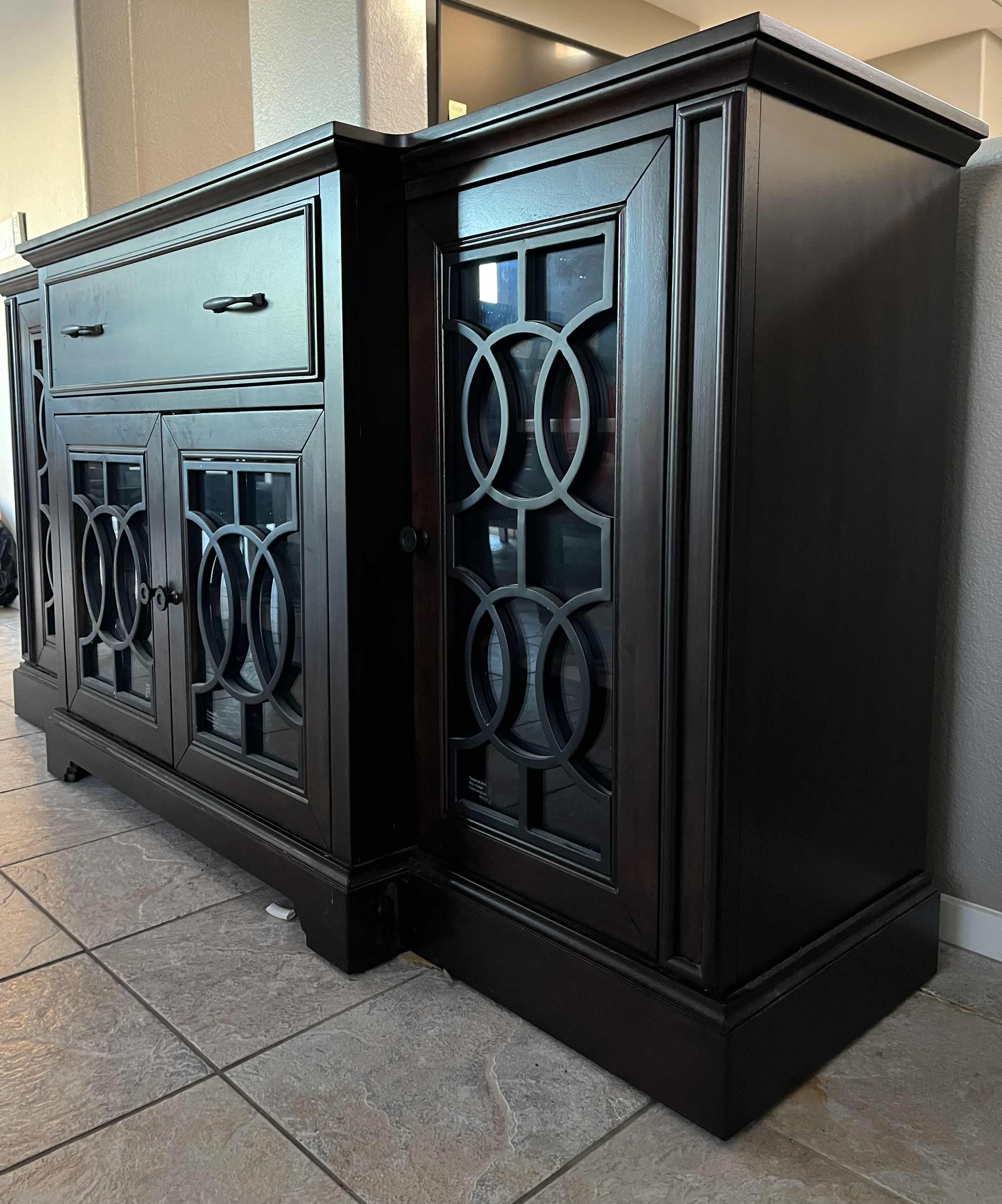 Photo 1 of BAYSIDE FURNISHINGS ASHCROFT DARK MAHOGANY FINISH TV CONSOLE MODEL ASH72YC 72” X 20” H36.5”