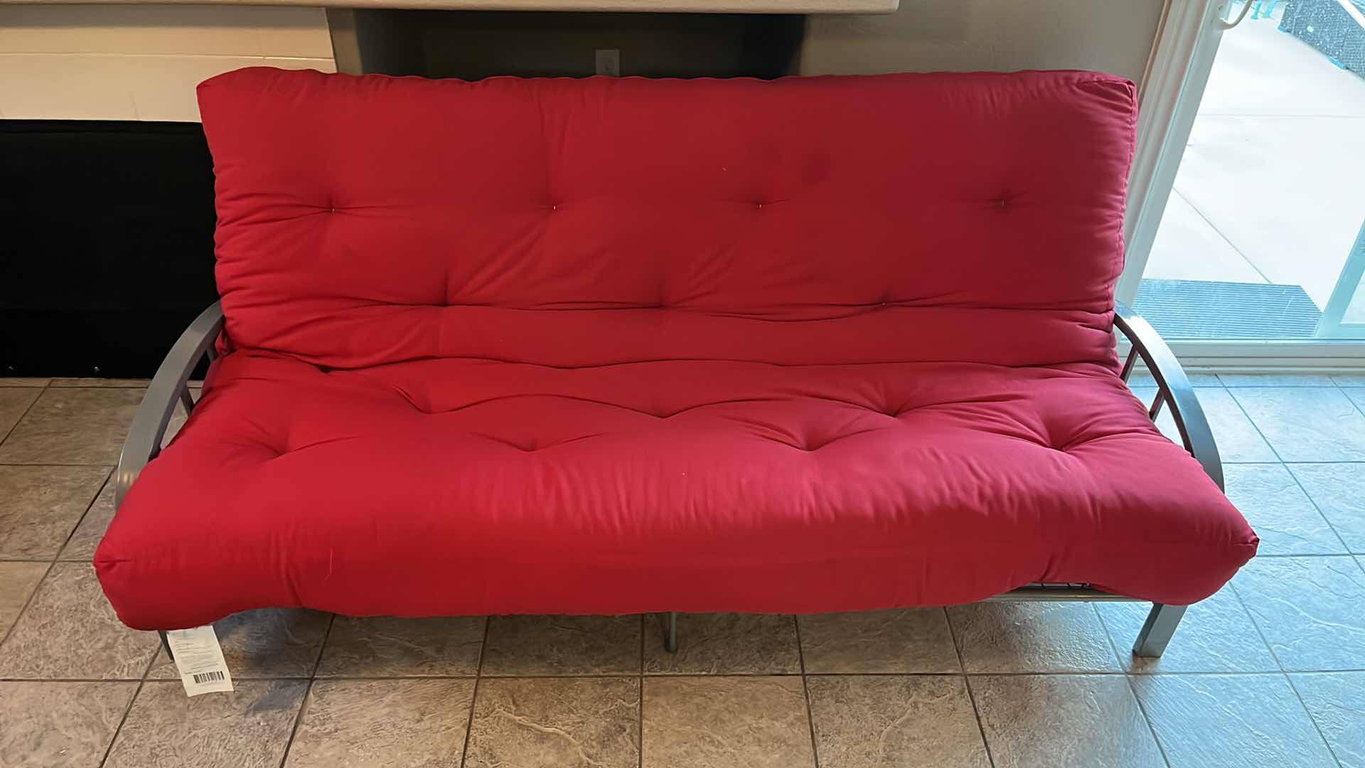 Photo 1 of ROYAL SLEEP MEMORY FOAM RED FULL SIZE FUTON SOFA GRAY FINISH METAL FRAME MODEL 8"DUAL F - 8" MEM FOAM DUAL F
