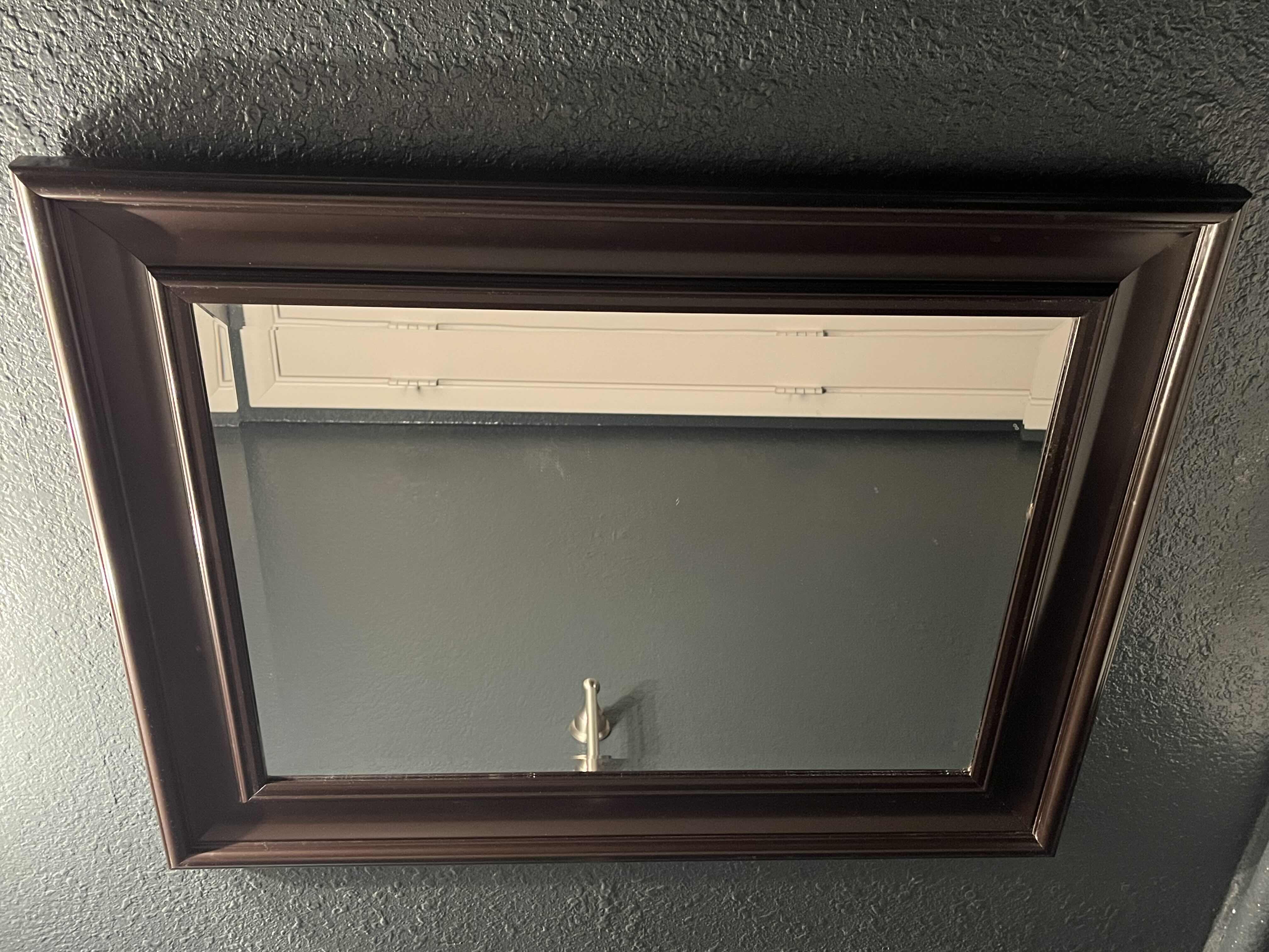 Photo 1 of MCS INDUSTRIES DARK BROWN FINISH RECTANGLE FRAMED MIRROR 21.25” X 27.25”