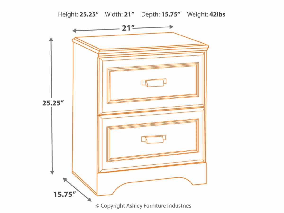 Photo 1 of ASHLEYS BARCHAN 2 DRAWER NIGHTSTAND MODEL B228 - 92