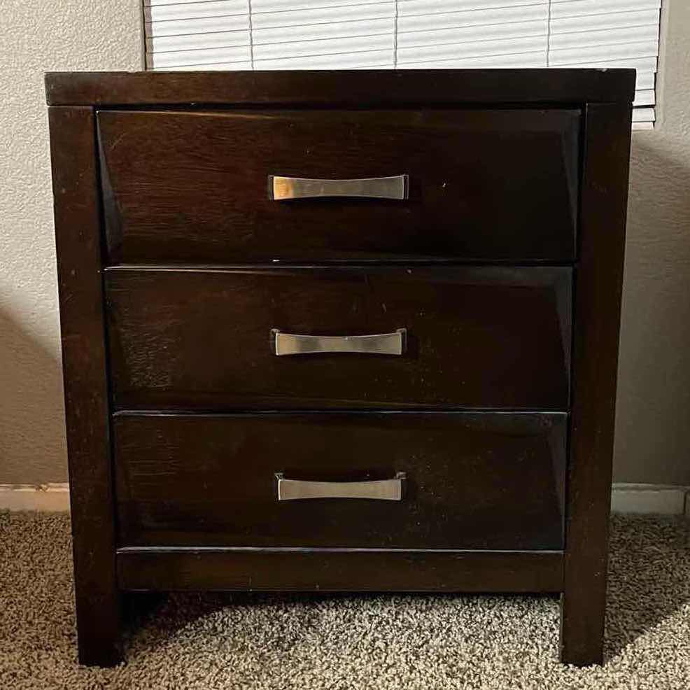 Photo 1 of COASTER FINE FURNITURE DARK ESPRESSO FINISH 3 DRAWER NIGHTSTAND 22” X 17” H25”