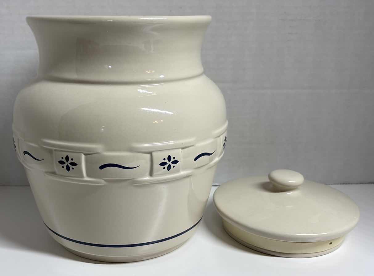 View 3 of LONGABERGER POTTERY WOVEN TRADITIONS CLASSIC BLUE EXTRA LARGE CANISTER & LID H10”